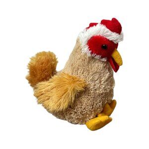Hugfun Chicken Rooster Hen Realistic Stuffed Plush Farm Animal Bird Tan Brown